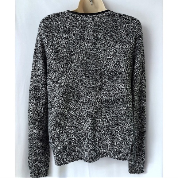 Trouve Black White Silver Zip Cardigan Sweater XS - Picture 3 of 6